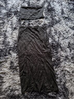 Black Lace Maxi Skirt - , Women Skirt